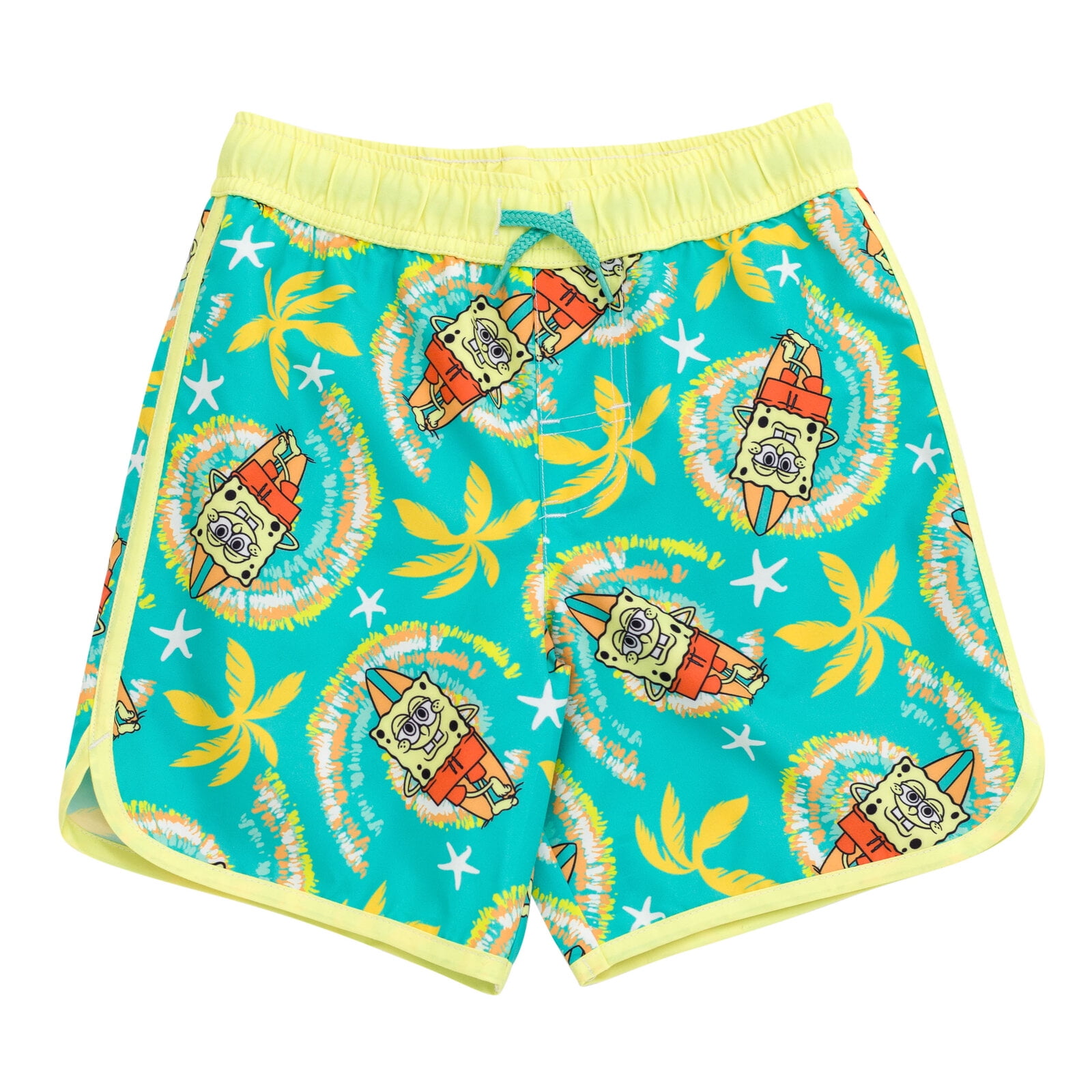 SpongeBob SquarePants Surfboard UPF 50+ Rash Guard and Swim Trunks Outfit Set Little Kid to Big Kid