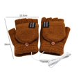thumbnail image 1 of Guantes eléctricos USB Cómodos mitones portátiles con calefacción para el hogar (café) Likrtyny Libre de BPA, 1 of 8