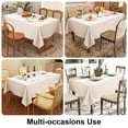 thumbnail image 6 of decorUhome Waterproof Rectangle Linen Tablecloth, Wipeable Burlap Table Cloth, Wrinkle and Stain Resistant Washable Table Cover for Kitchen, Dining, Parties, 52x70, Beige, 6 of 8