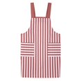 thumbnail image 1 of ZOUSSIQI Tablier de Cuisine en Coton et Lin Uni pour Maison Restaurant Chef (Rouge, Rayures) JU316-26701, 1 of 13