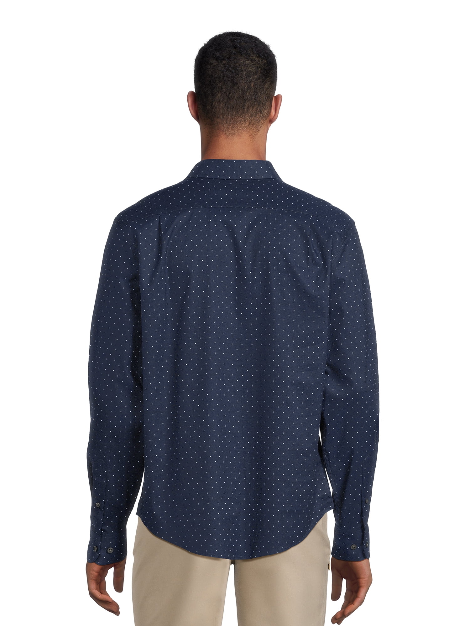 George Men's Long Sleeve Poplin Button-Up Shirt - Walmart.com