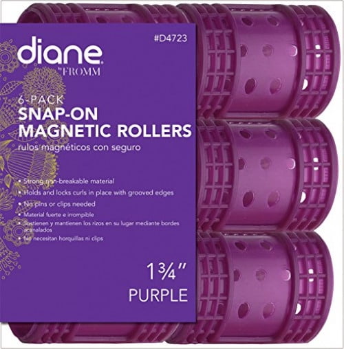 Diane Snap On Magnetic Roller, Purple, 1.75', 6/bag