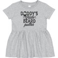 thumbnail image 3 of Inktastic Daddys Little Beard Puller Girls Baby Dress, 3 of 5