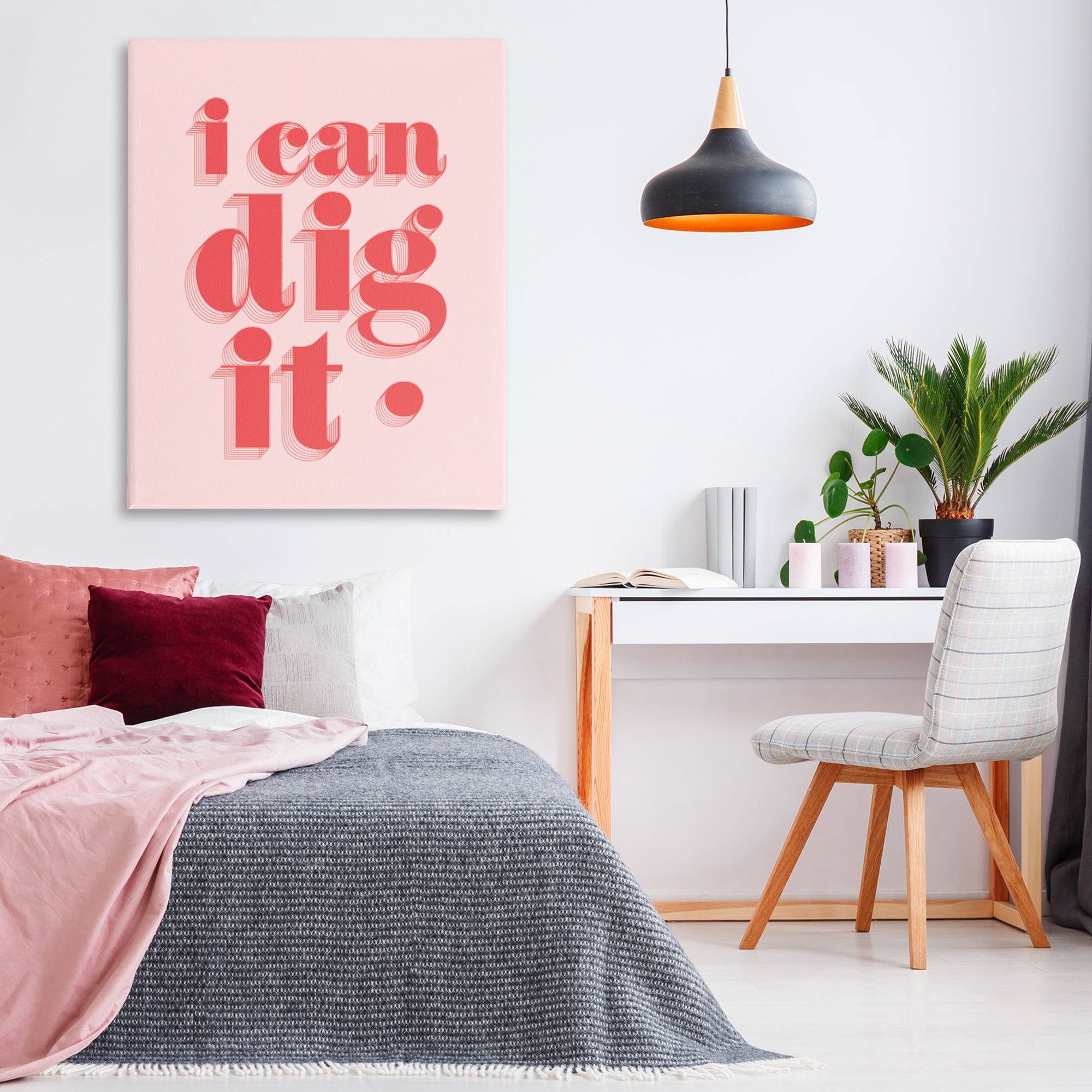 Stupell Industries I Can Dig It Phrase Typography Painting Gallery Wrapped Canvas Art Print Wall Art, 36 x 48