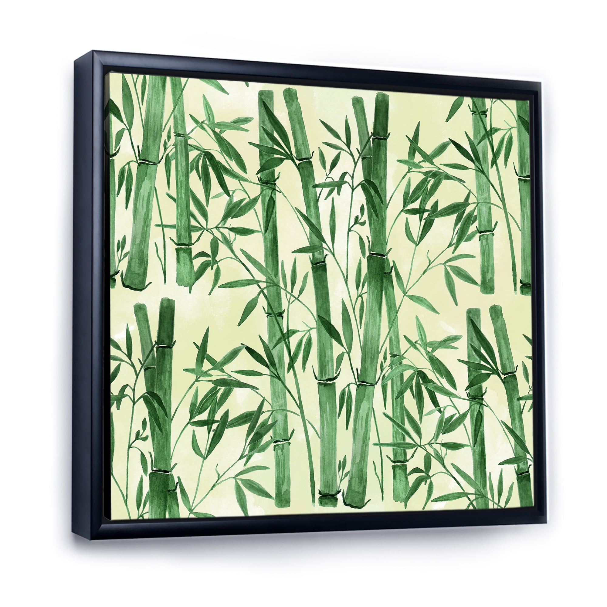 Designart 'The Forest of Bamboo Branches I' Tropical Framed Canvas Wall Art Print