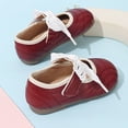thumbnail image 5 of Toddler Girls Dress Shoes Mary Jane Flats School Uniform Oxfords Wedding Party Bow Flower Shoes Comfort Loafers Wine 30, 5 of 5