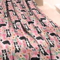 thumbnail image 3 of Pink Border Collie Dog and Flower Floral Blanket,Comfortable Soft Flannel Throw Blanket,All Season,Warm Lightweight Blankets for Sofa Bed Couch Living Room Chair,40"x50", 3 of 4