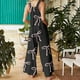 thumbnail image 3 of Mono con bolsillos estampados para mujer 2025, sin mangas, corte regular con estampado elegante, versátil para ocasiones informales/formales, 3 of 6