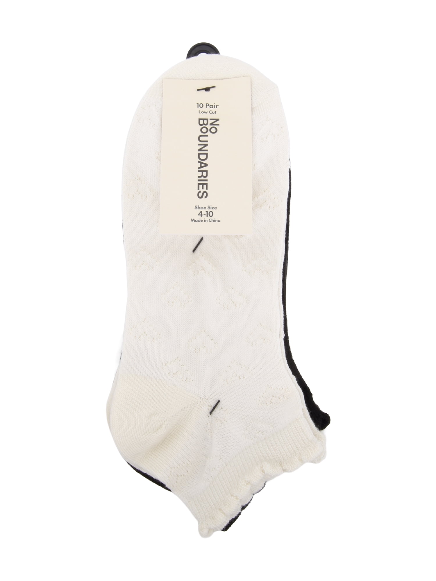 No Boundaries Women’s Low Cut Socks, 10 Pack, Shoe Sizes 4-10