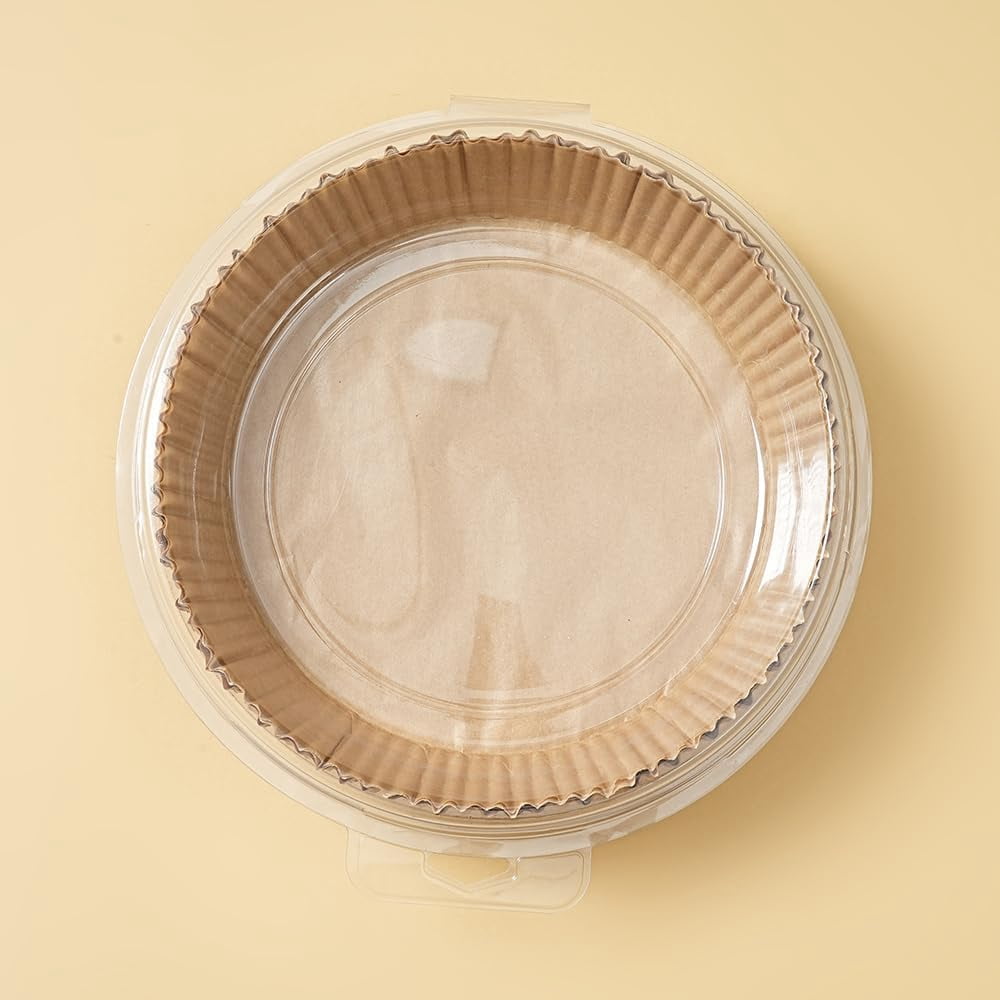 JJEAN-Air Fryer Liners Disposable Round.Virgin Pulp Parchment Paper for 4qt-6qt Air Fryer.Food Grade,Non-stick, Oil-proof & Heat Resistant for Baking,Microwave,Cooking & Deep Fryer Accessories (125)