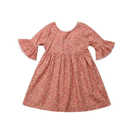 

ZIYIXIN Toddler Baby Girls Princess Dress Long Sleeve Floral Skirt Lace Tutu Party Wedding Pageant Dress Pink 4T