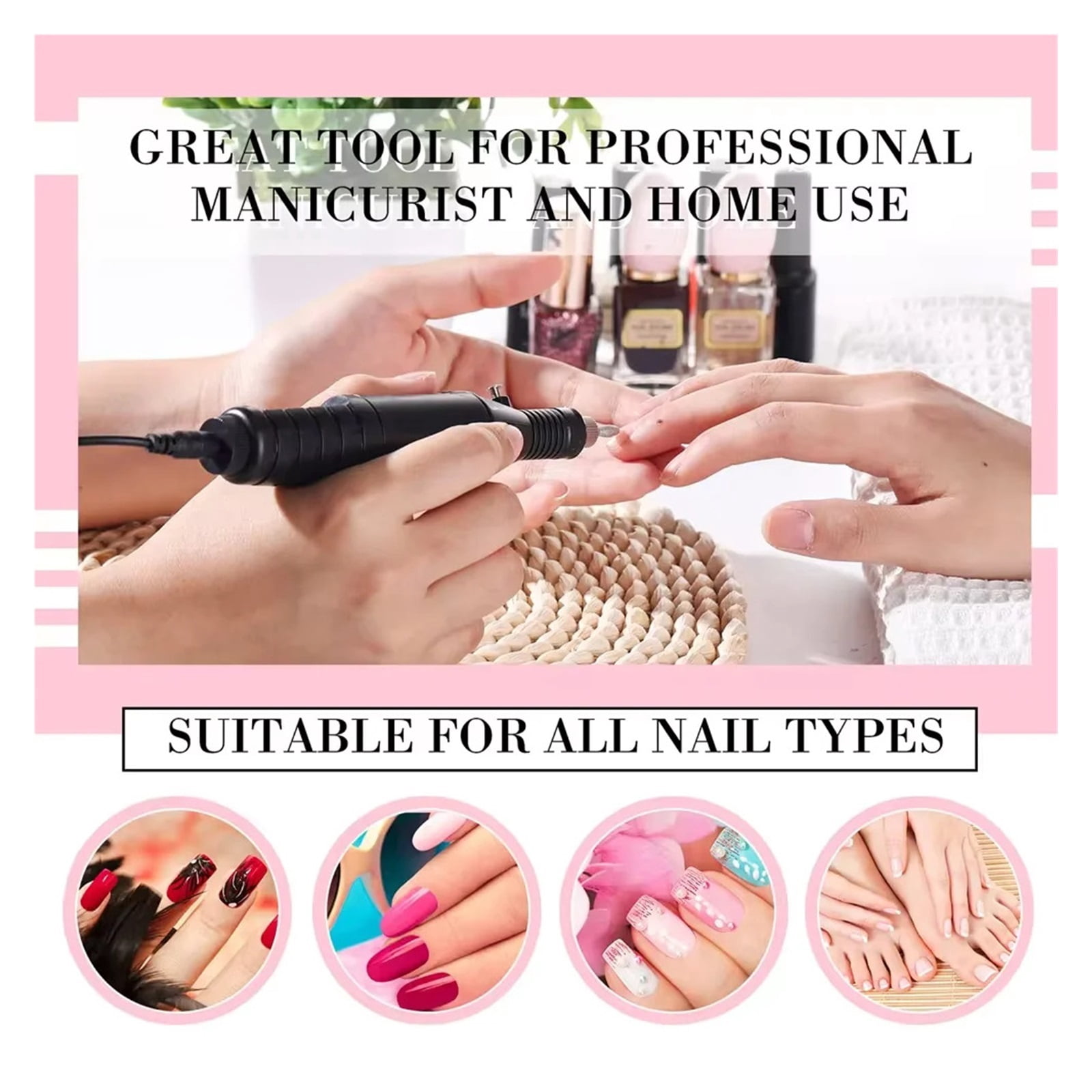 Simplified Electric Nail Sander Pedicure Manicure Tools Professional Nail Drill Machine Low Noise Cutters Nail File Kit