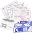 thumbnail image 1 of Formularios fiscales Dutymark 1099-NEC de 4 partes, paquete de 15 con sobres, 1 of 8
