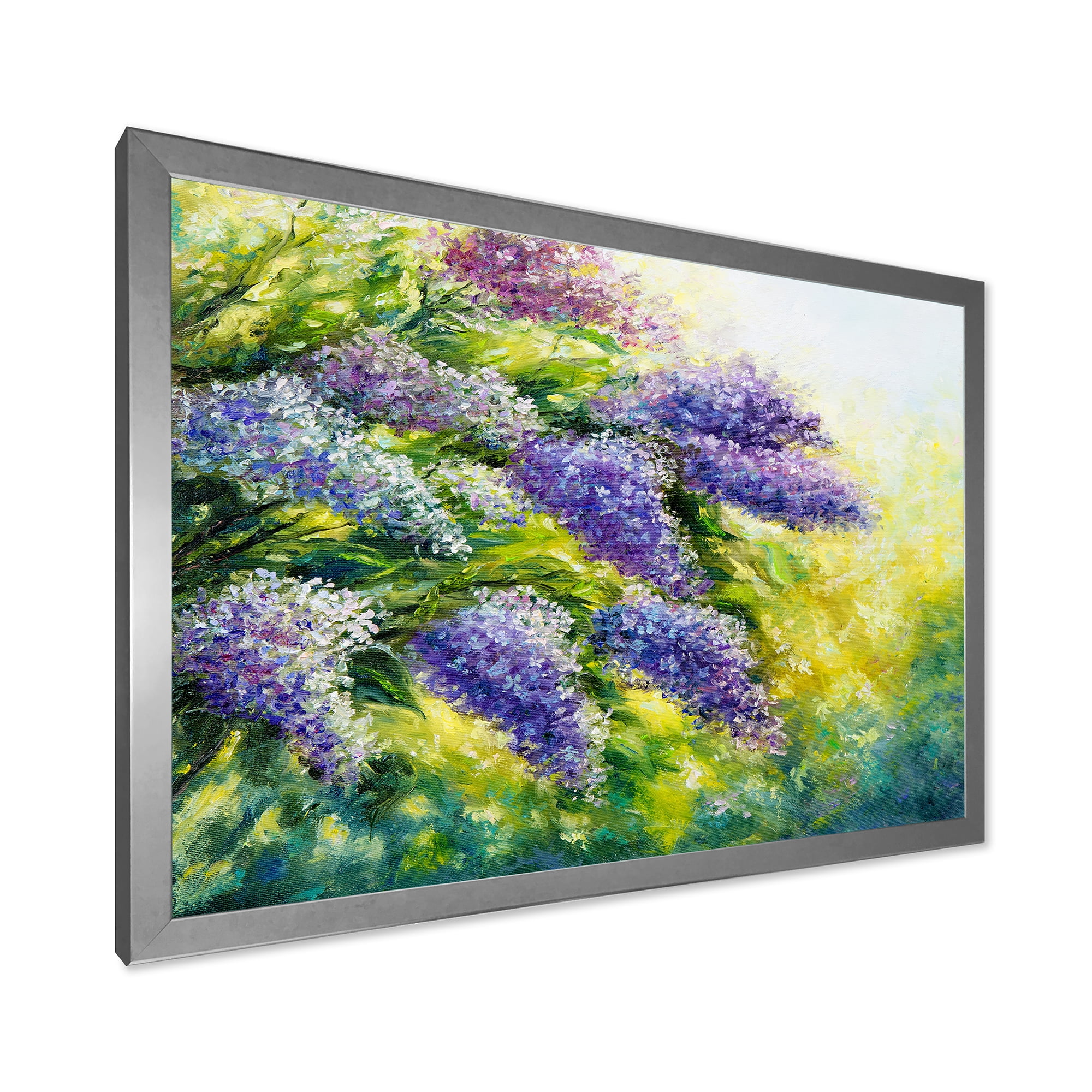 Designart 'Impressionism Lilac Tree In The Garden' Traditional Framed Art Print
