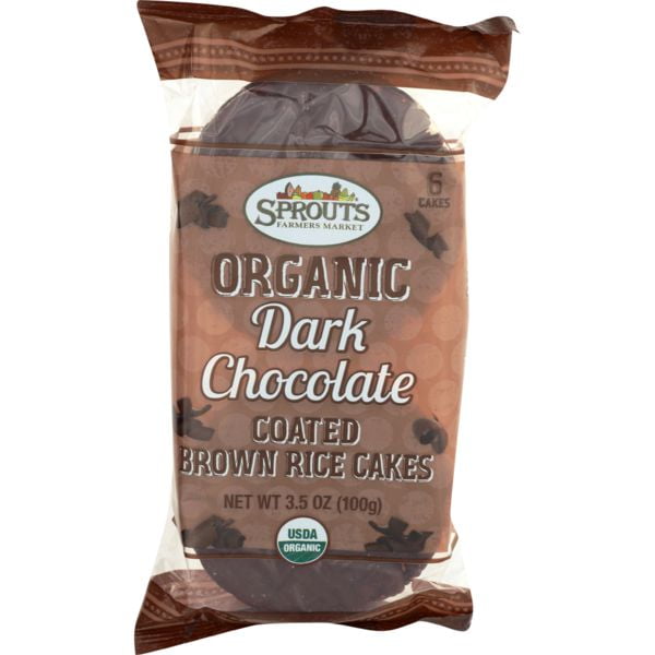 Pack of 6 Sprouts Organic Dark Chocolate Rice Cakes, 3.5 OZ Walmart