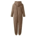 thumbnail image 4 of REDARER Girls Bear Ear Romper Long Sleeve Pajama, Soft Grip Soles Jumpsuit for Toddler Kids Sleep and Play,9-10 Years, 4 of 5