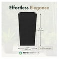 thumbnail image 4 of Self-Watering Square Planter, 13.5"x26", Black - Indoor/Outdoor Planting Container for Flowers & Plants - Modern Garden Decor & Landscaping Accessories, 4 of 9