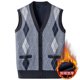 thumbnail image 4 of Chaqueta de Punto de Cuello en V de los Hombres, Abrigo Cálido con Ligero Estiramiento para el Otoño Y el Uso Casual Diario, Blusa en Capas de Moda, 4 of 5