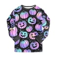 thumbnail image 6 of CAICJ98 Toddler Boys Halloween Pajamas Pumpkin Ghost Girls Pajamas Pjs Set Long Sleeve Kids Soft Cotton 2 Piece Sleepwear (3-4 T,Blue), 6 of 9