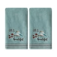 thumbnail image 1 of SKL Home by Saturday Knight Ltd. Life Is Beautiful 2 Pc Hand Towel Set, Aqua, 1 of 2