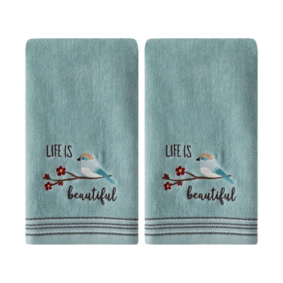 SKL Home Life Is Beautiful 2 Pc Hand Towel Set