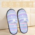thumbnail image 2 of Fotbe Striped Gradient Pantuflas Peludas para Mujer con Estampado, Zapatillas de Peluche, Zapatos de Invierno para Casa, Uso Interior y Exterior-Medium, 2 of 8