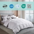 thumbnail image 5 of Martha Stewart White Down Feather Comforter Queen Size - 600 Fill Power 100% Cotton Down Duvet Insert, Made in USA, All Season Medium Warmth Comforter with Corner Loops - 90" x 90", 5 of 5
