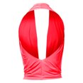 thumbnail image 3 of A2Y Women's Sexy Drape Front Deep V-Neck Cowl Neckline Halter Backless Party Club Top Neon Fuchsia 2XL, 3 of 6