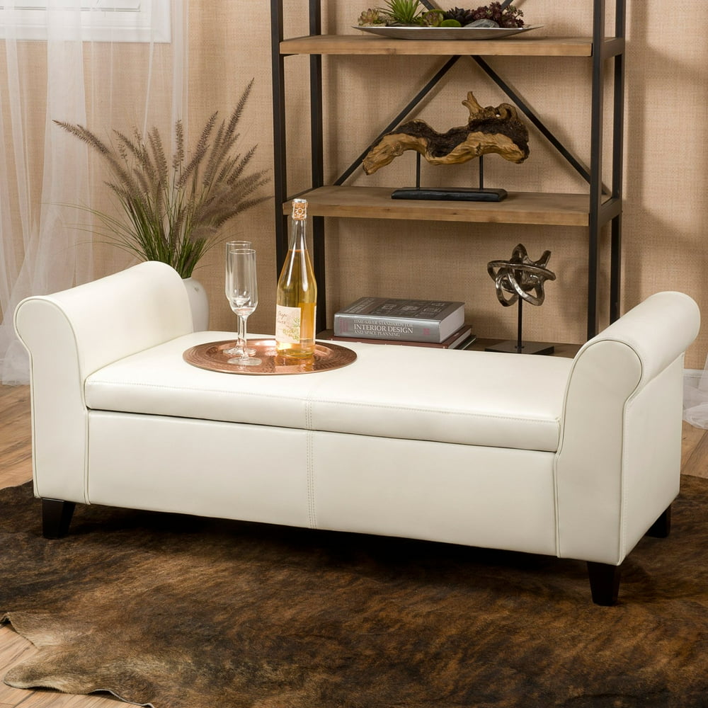 Martin Faux Leather Bedroom Bench with Storage