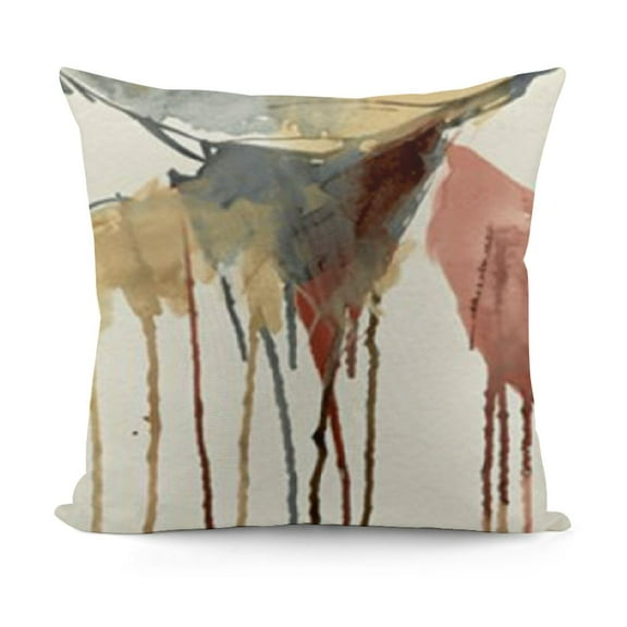 YINGXI Throw Pillow , and Drippling Effect Paints Grunge Modern , Modern Accent Double-Sided Digital Printing,Dark Mauve Beige and Grey 12x12in