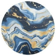 thumbnail image 3 of Ryvnso Marble Blue Gold White Abstract Round Plate Mats Dining Table Placemat Set of 4 for Holiday Decoration, 3 of 7