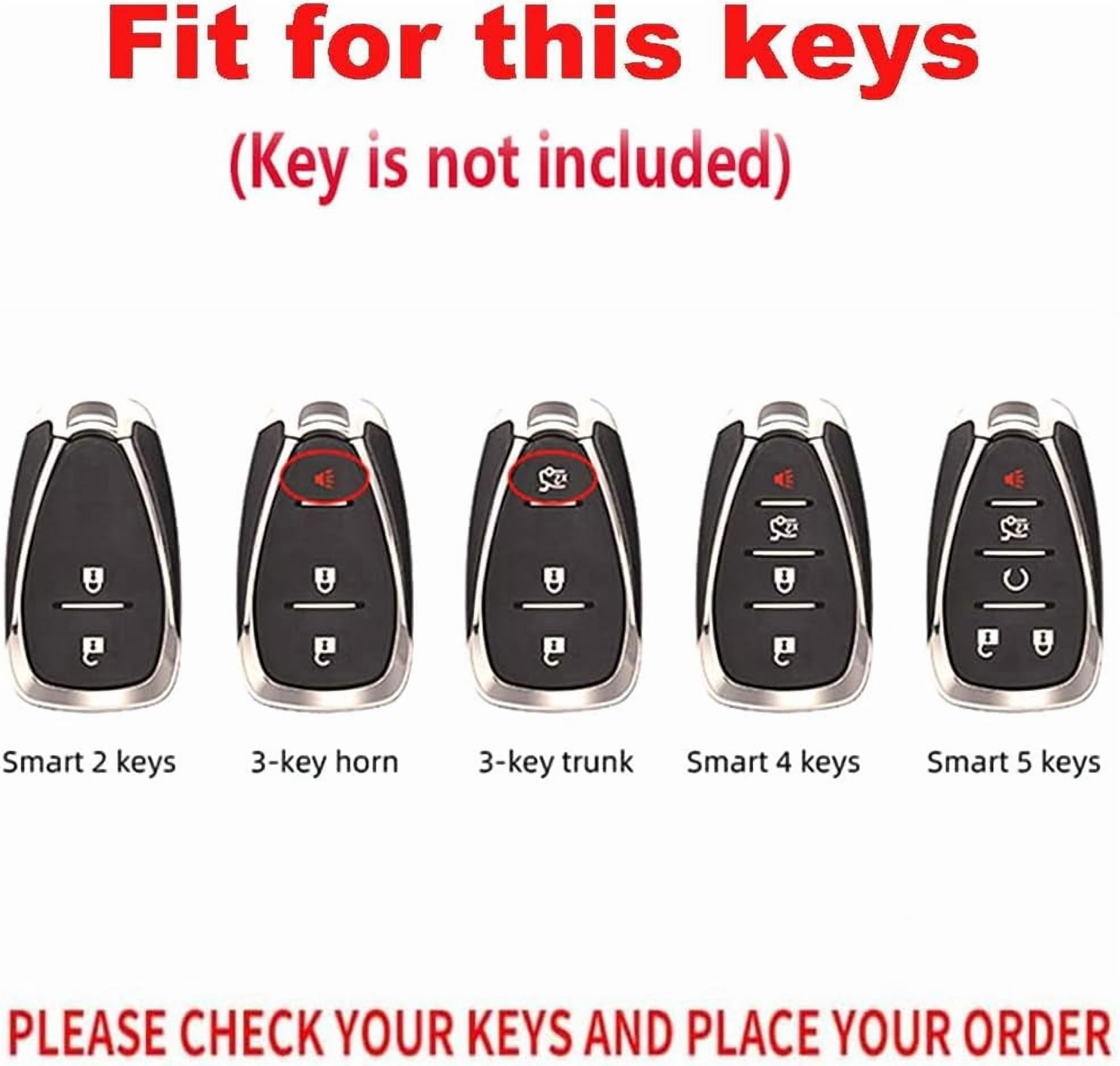 Key Fob Cover Fit for Chevy Key Remote Metal Key Shell Anti-scratched Key Case Durable Car Key Holder Fit for Chevrolet Equinox Malibu Cruze Camaro Traverse Blazer Volt Bolt