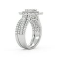 thumbnail image 4 of AFFY 3 Row Double Halo Bridal Set Ring for Women, IGI Certified 2.10 Carat (ctw) Emerald Cut Lab Grown Diamond Engagement Wedding Ring In 14K Solid White Gold F-G, VS-SI Quality Ring Size-6, 4 of 6