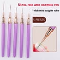 thumbnail image 3 of Nail Art Liner Brushes Painting Nail Art Brushes for Long Lines, Details, Fine Drawing Nails Dotting Drawing Tool Set 4/8/12/20/25 mm 5 Pack, Gifts Stocking Stuffers for Women (Black), 3 of 3