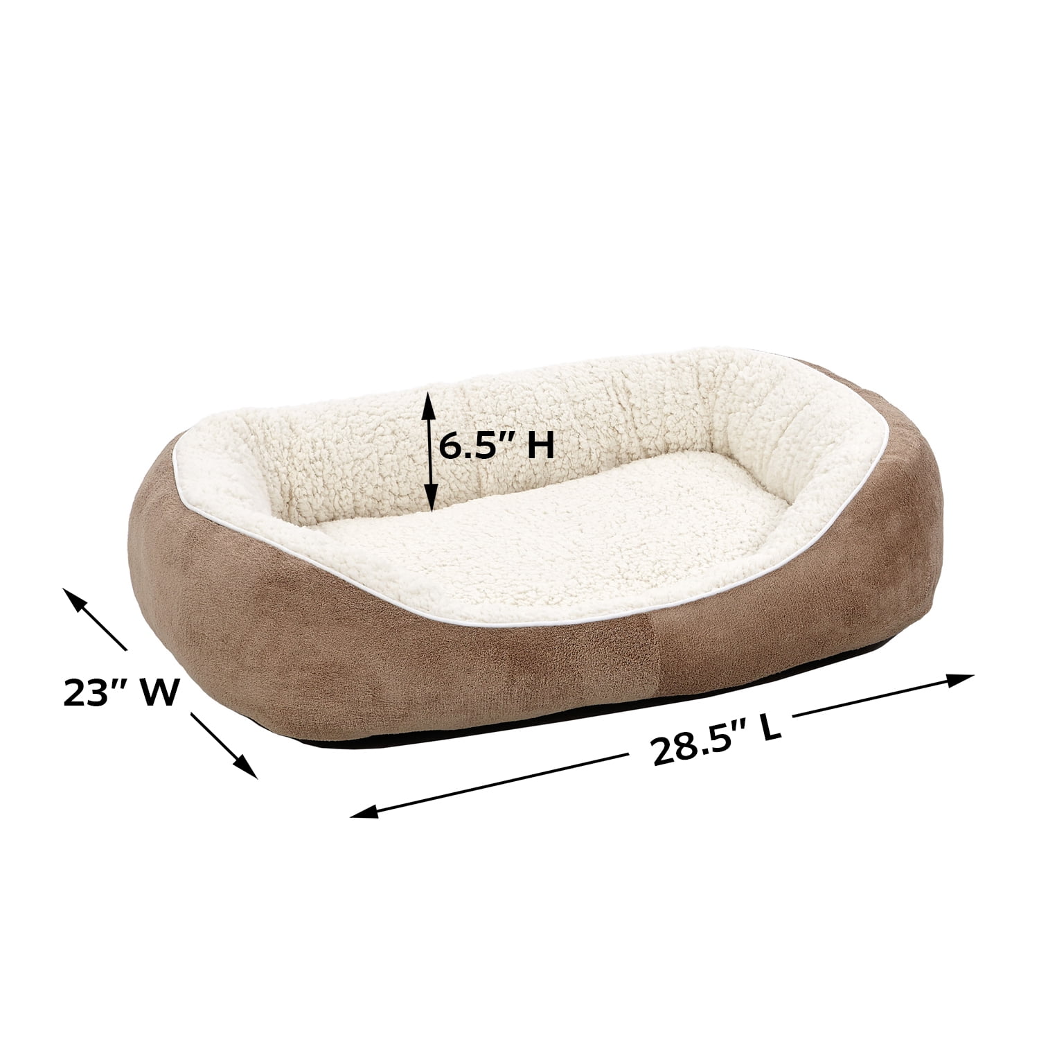 Quiet Time Cuddle Large Dog Bed Extra Thick Cushioned, Brown