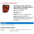 thumbnail image 2 of Front Right Passenger Side Parking Light Assembly - Compatible with 2003 - 2007 Ford E-450 Super Duty 2004 2005 2006, 2 of 2