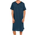 thumbnail image 2 of LONKITO Mens Nightgown Long Pajama Nightshirt Comfort Lounge Sleep Shirt Short Sleeve Nightshirts, 2 of 7