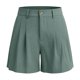 thumbnail image 5 of Pantalones Cortos de Ajuste Suelto para Mujeres Moda Casual Alta Cintura de Lino Mezcla Pantalones Cortos con Bolsillos, Poliéster Suave Recto Sólido Fondo de Verano para Diario, 5 of 6
