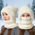 thumbnail image 4 of Bibifish Womens Scarf Hat One Piece Winter Warm Lined Scarf Hat Cold Weather Outdoor Activities Thermal Knitted 2 In 1 Neck Warmer For Ladies, 4 of 5