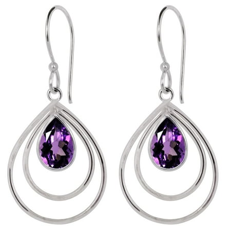 - Designer Jewelry 3.15 Carat Amethyst Gemstone Fashion Brass Hook Earring