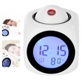 thumbnail image 3 of Naiovety Reloj despertador de proyección LED, termómetro electrónico Digital, pantalla de temperatura, viaje en casa, sala de estar y Decoración del hogar Blanco, 3 of 6