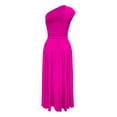 thumbnail image 7 of Afdoent Women's Dresses Elegant Asymmetrical Neckline Casual Dress For Sleeveless Flowy Swing Waistband Summer Dress Beach Vacation Clothes, 7 of 7