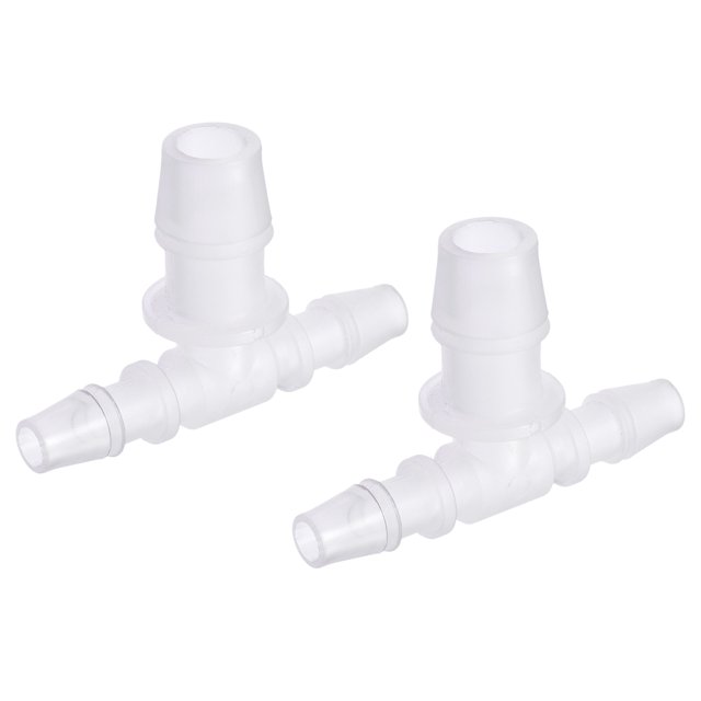 Unique Bargains 8x14x8mm OD PP Reducing Barb Hose Fitting Tee T Shape 3 Way Pipe Connector, Translucent 2 Pack