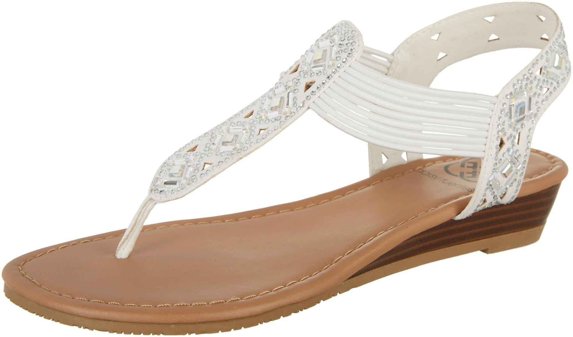 daisy fuentes sandals with rhinestones