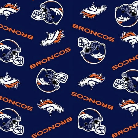 NFL Denver Broncos 58" 100% Polyester Fleece Sports Logo Fabric By the Yard, Blue