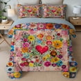 thumbnail image 3 of Davulos Quilts for King Bed 3 Pieces Soft Summer Quilt Lightweight Microfiber Bedspread Floral Pattern Coverlet for All Season(1 Quilt, 2 Pillow Shams), 3 of 8