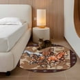 thumbnail image 2 of Round Rugs 3Ft, Brown Retro Horse Round Area Rug Washable Indoor Throw Carpet, Vintage Western Stars Country Small Non Slip Circle Rug for Bedroom Living Room Home Decor Aesthetic, 2 of 8