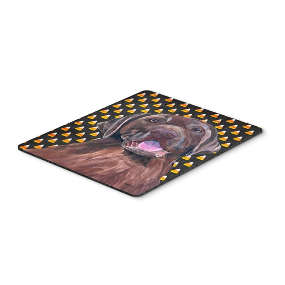 "Labrador Chocolate Candy Corn Halloween Portrait Mouse Pad Hot Pad or Trivet"