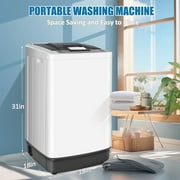 Adnoom Portable Washing Machine, 15.6lbs Fully Automatic Compact Washer, 10 Programs/8 Water Leve Washer and Dryer Combo with Dump Pump, Compact Laundry for Apartment, Dorm