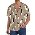 thumbnail image 3 of Wukai Lovely Penguin Men's Casual Short-Sleeve Button Down Shirt - Lightweight Summer Dress Shirt for Daily Wear-X-Large, 3 of 7